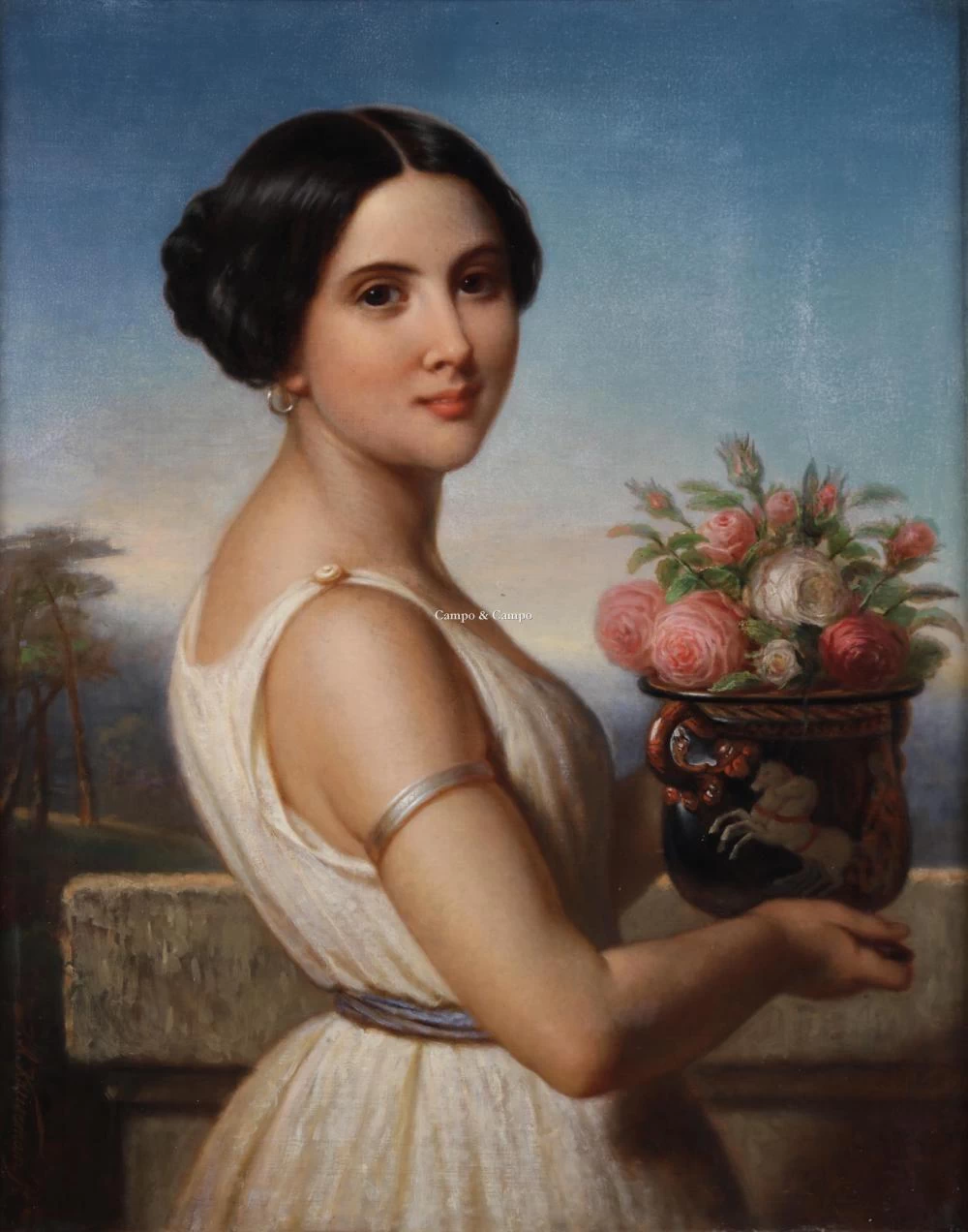 Signora con fiori